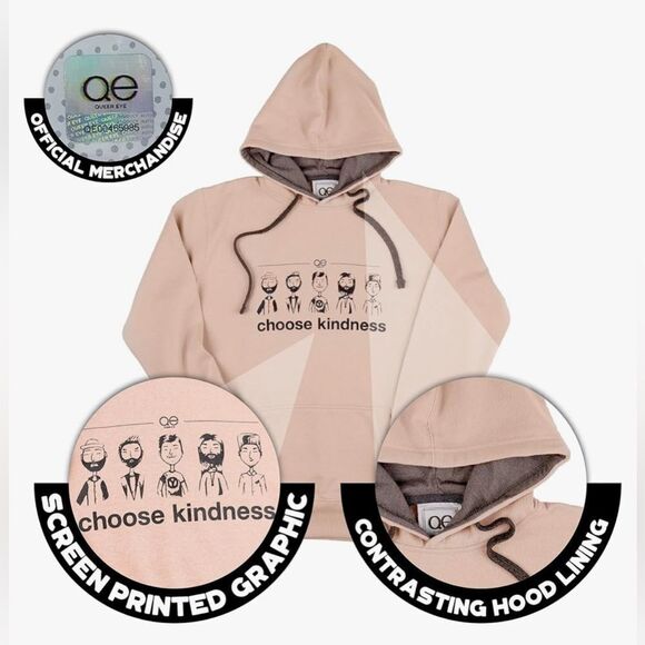 NWT Queer Eye Unisex Pale Pink Graohic Hoodie Choose Kindness - Size XL - Picture 6 of 10